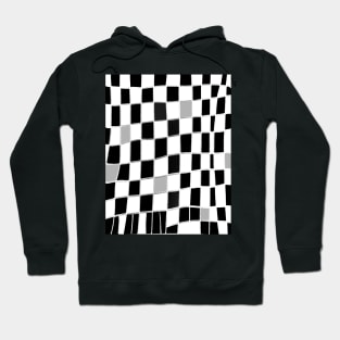 Funky check black grey white Hoodie